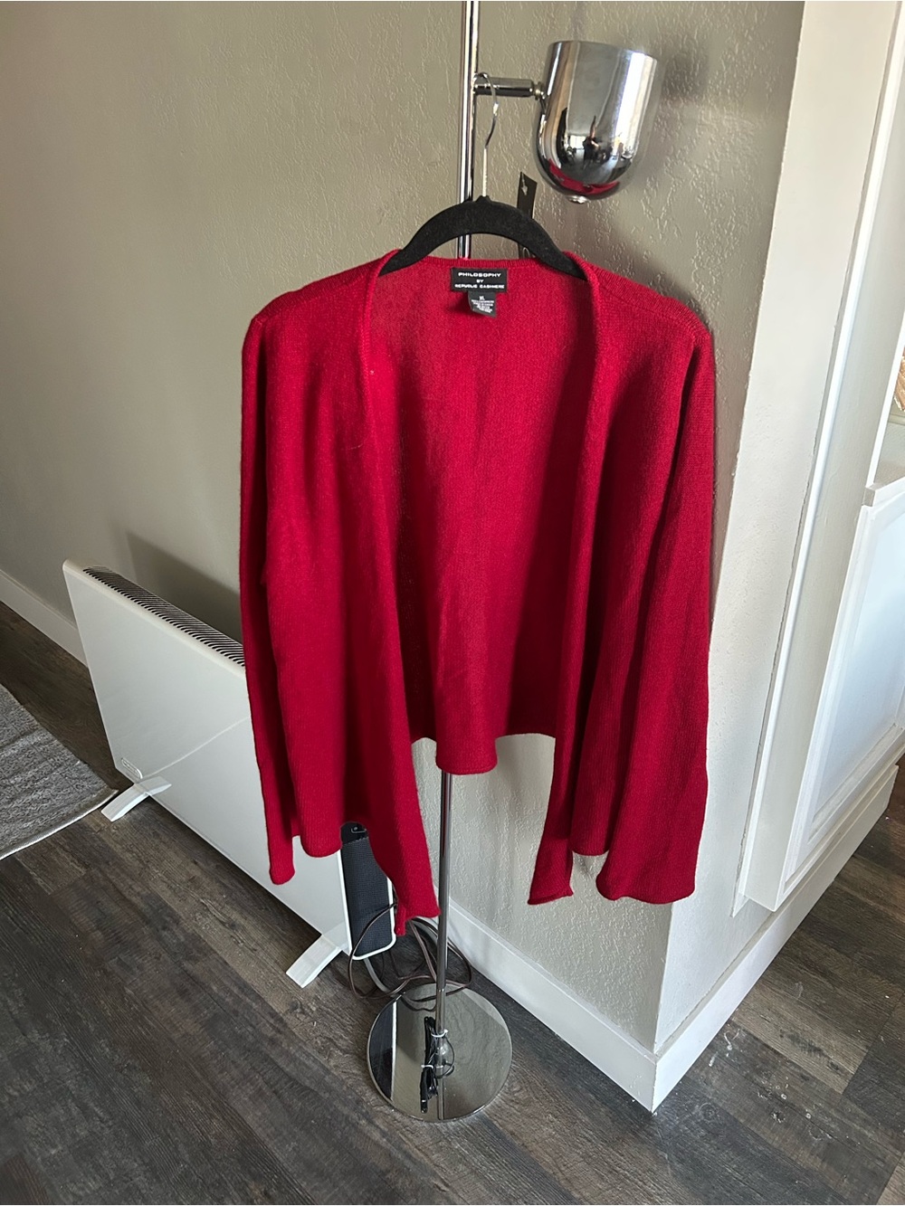 Philosophy Vibrant Red Open-Front Cashmere Cardigan